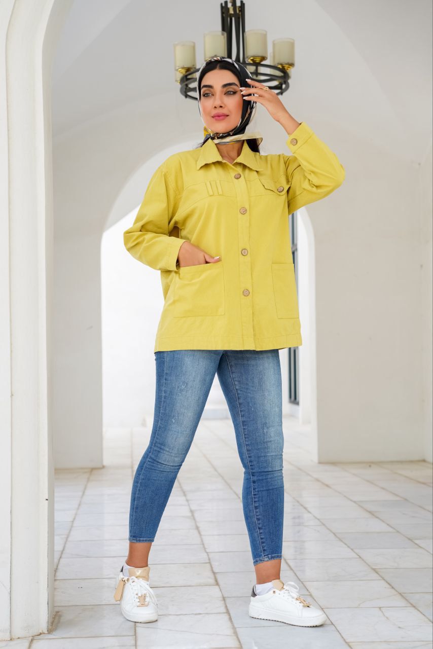 شومیز پاییزه جنس کتان رنگ بندی کامل