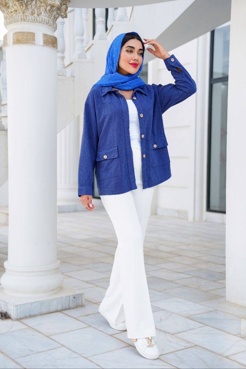 شومیز پاییزه جنس کتان رنگ بندی کامل