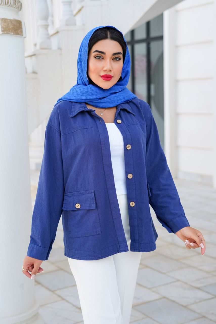 شومیز پاییزه جنس کتان رنگ بندی کامل